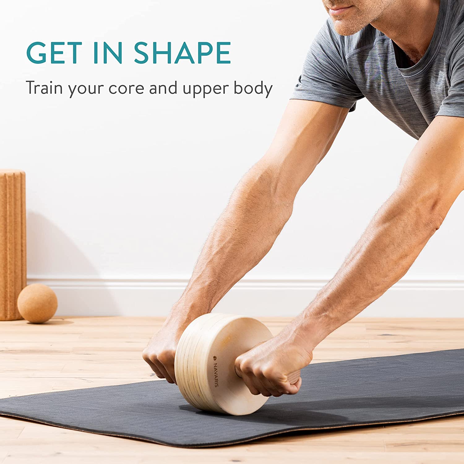 Navaris Roller για Εκγύμναση των Κοιλιακών Μυών από Ξύλο - 57261.01