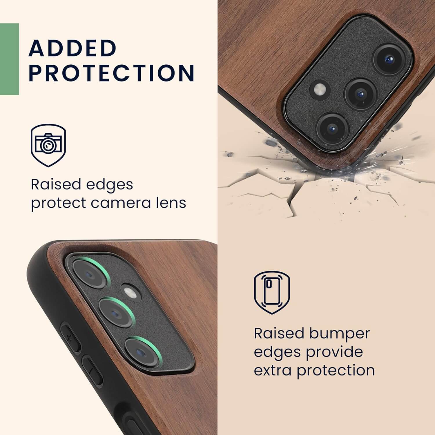 KW Samsung Galaxy A14 5G Θήκη από Φυσικό Ξύλο - Design Anchor Vintage - Dark Brown - 60817.04