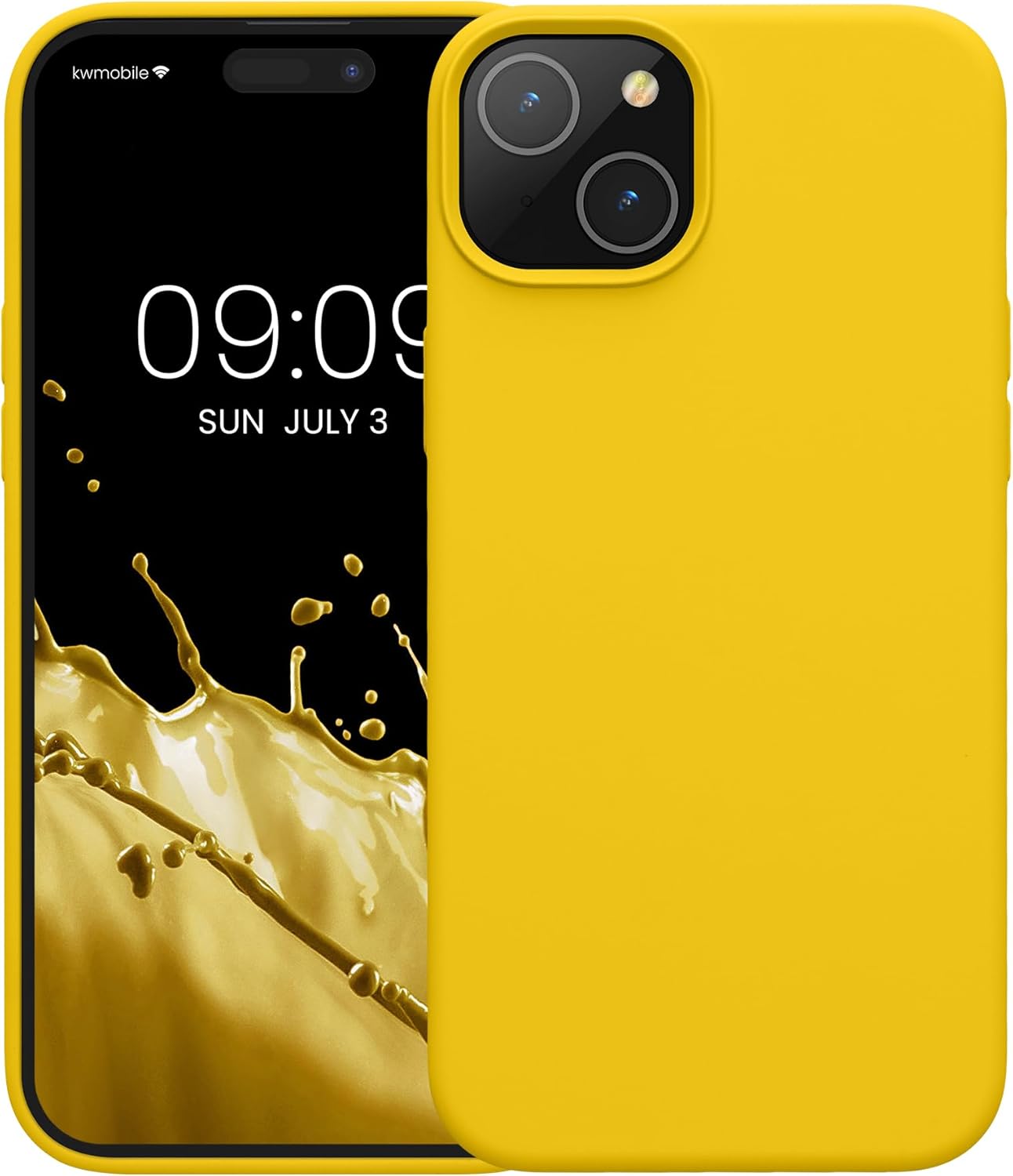 KW iPhone 15 Plus Θήκη Σιλικόνης Rubberized TPU - Bright Yellow