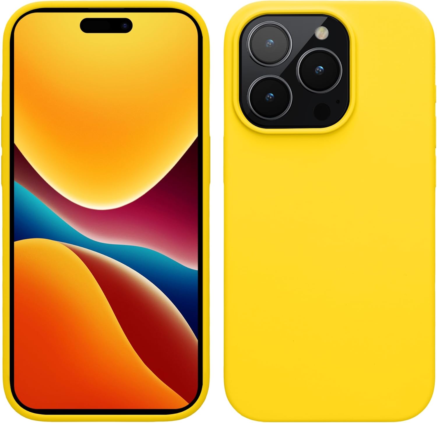 KW iPhone 15 Pro Θήκη Σιλικόνης Rubberized TPU - Bright Yellow