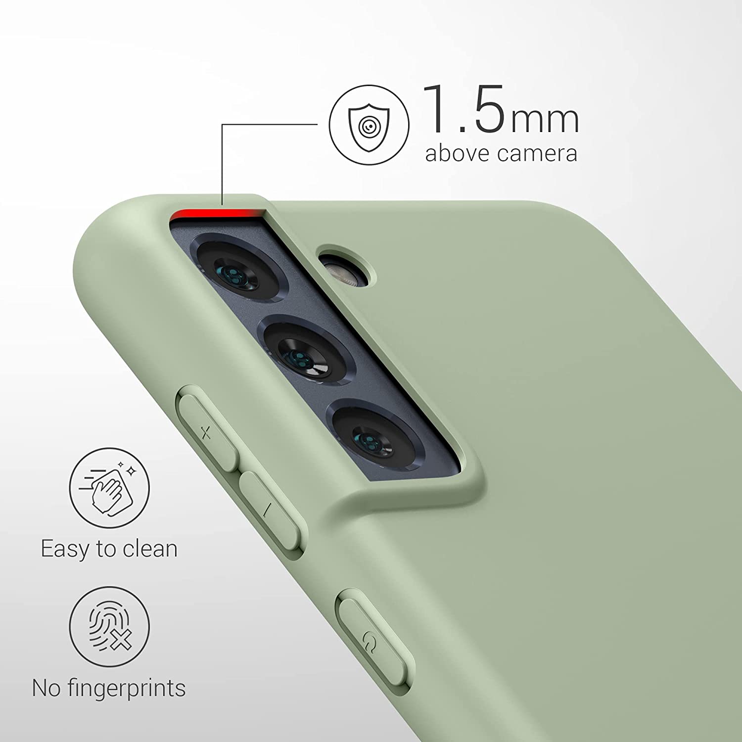 KW Samsung Galaxy S21 FE Θήκη Σιλικόνης TPU - Grey Green - 55484.172