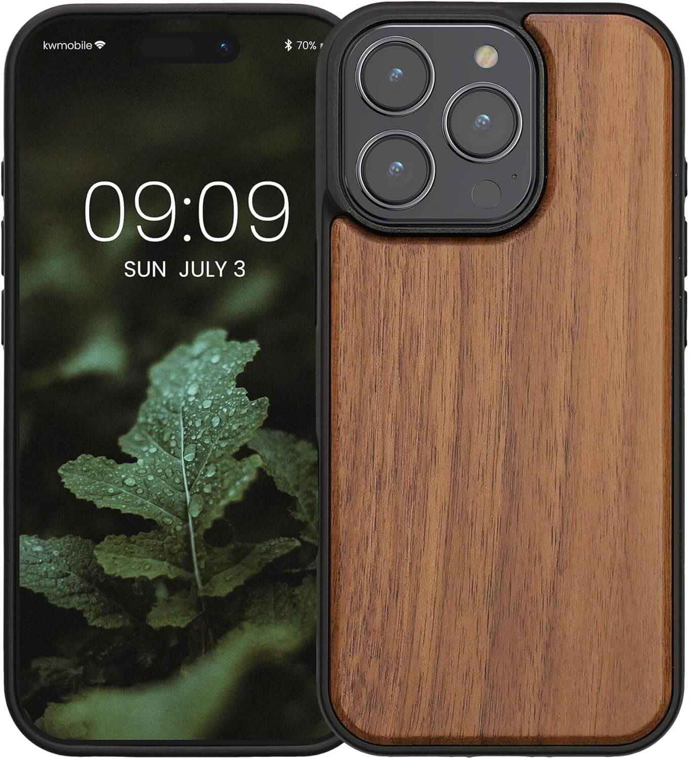 KW iPhone 16 Pro Θήκη από Φυσικό Ξύλο - Dark Brown