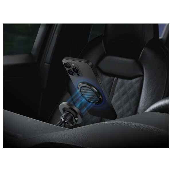 Uniq GripFit Premium 360 Ring Holder - Μαγνητικό Δαχτυλίδι Συγκράτησης Κινητού / Βάση Στήριξης - Carbon Black