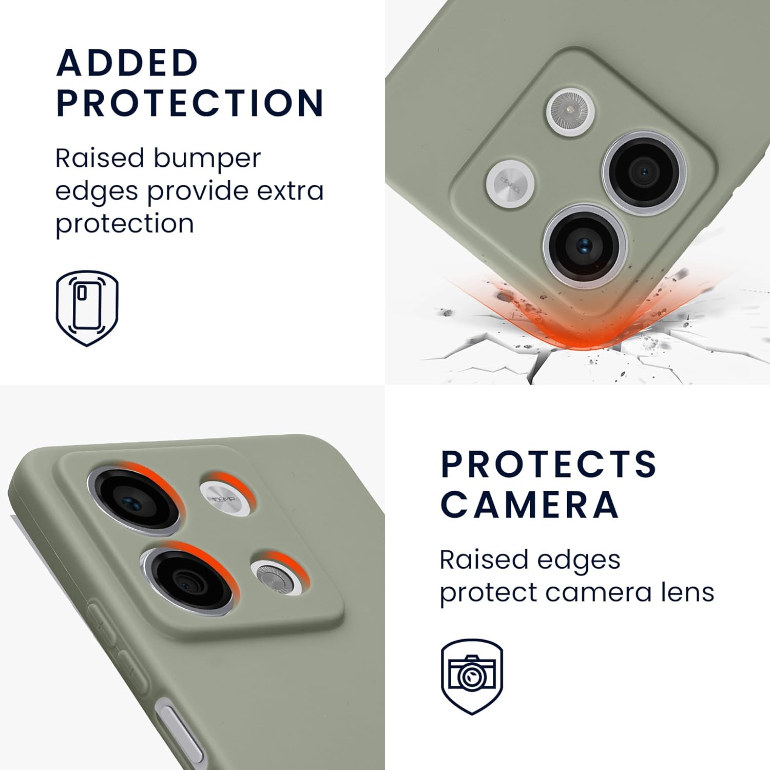 KW Xiaomi Redmi Note 13 5G Θήκη Σιλικόνης TPU - Grey Green - KWM000020LK003C