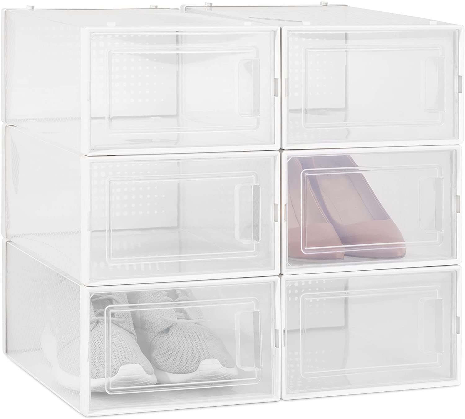 Navaris Σετ με 6 Κουτιά Αποθήκευσης Υποδημάτων - White - 49045.06