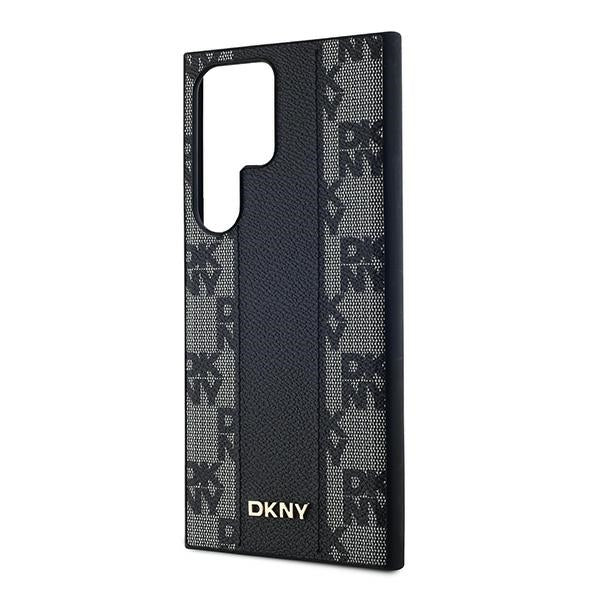 DKNY Samsung Galaxy S24 Ultra - Leather Checkered Mono Pattern MagSafe Σκληρή Θήκη με Επένδυση Συνθετικού Δέρματος - Black