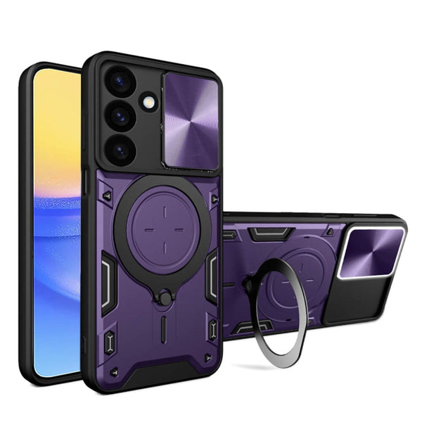 Techsuit Samsung Galaxy A16 4G / A16 5G - CamGuard Pro - Σκληρή Θήκη με Προστασία Καμερών και Δαχτυλίδι Συγκράτησης - Purple
