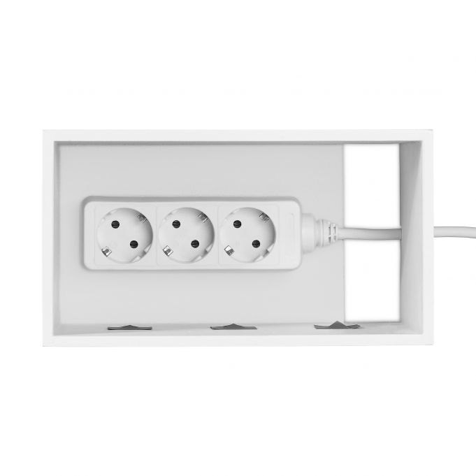 Relaxdays Κουτί Οργάνωσης Καλωδίων από Bamboo - White - 4052025246709