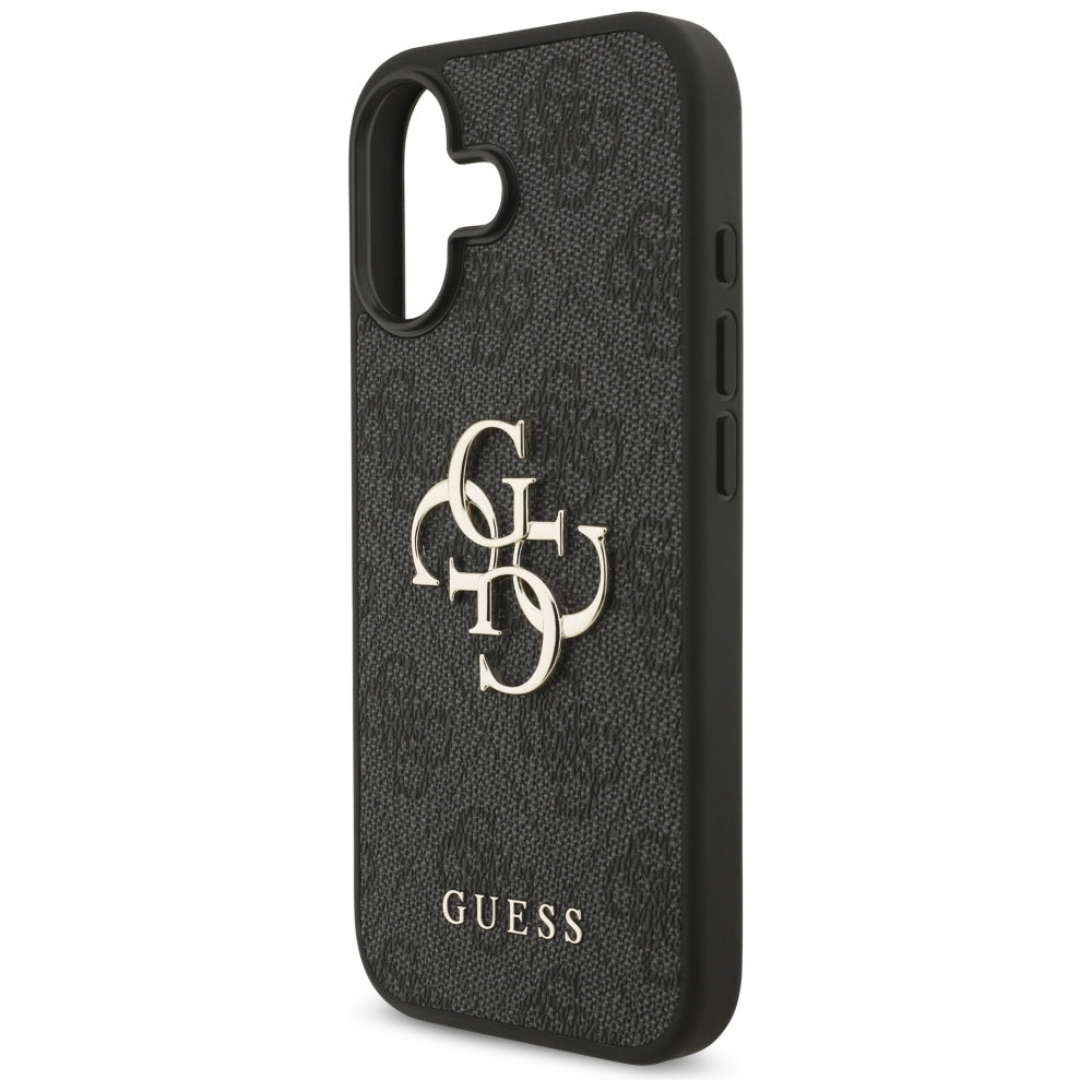 Guess iPhone 17 - 4G Big Logo - Σκληρή Θήκη με Πλαίσιο Σιλικόνης και Επένδυση Συνθετικού Δέρματος - Black - GUHCP17S4GMGGR