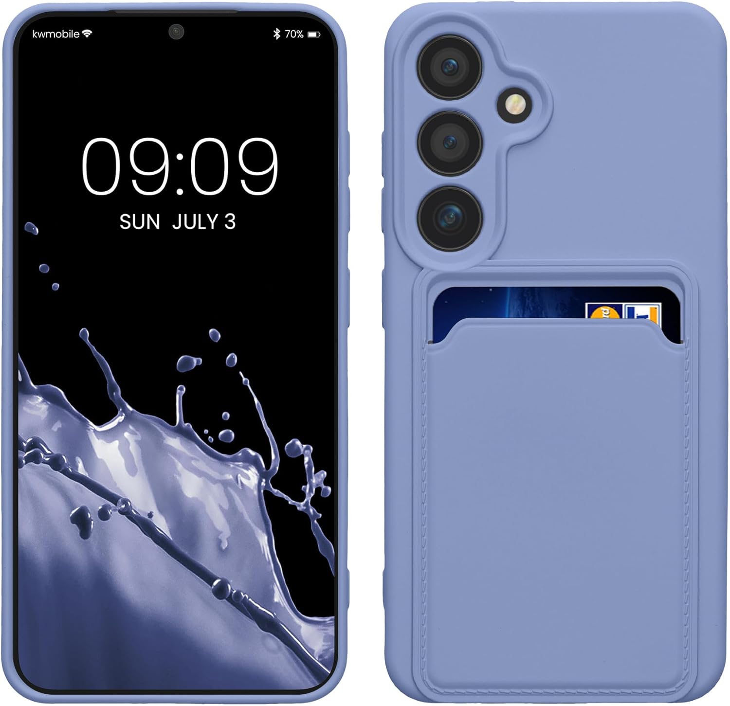 KW Samsung Galaxy S24 Θήκη Σιλικόνης TPU με Υποδοχή για Κάρτα - Lavender