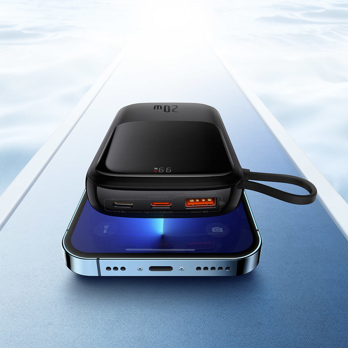 Baseus Qpow 20W Power Bank 10000mAh με 1 Θύρα USB και 1 Θύρα Type-C - Βlack - PPQD020001