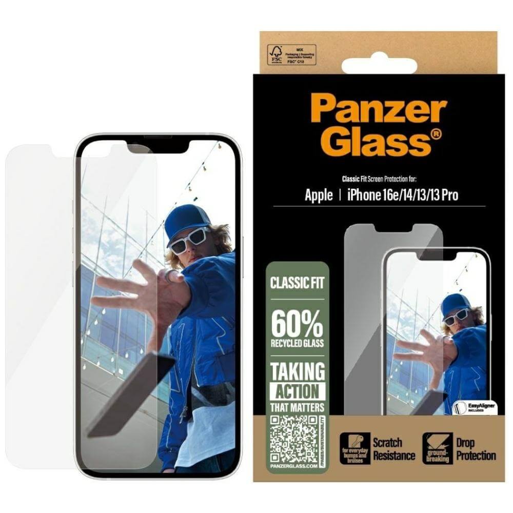 PanzerGlass iPhone 13 / 13 Pro / 14 / 16e Classic Fit Αντιχαρακτικό Γυαλί Οθόνης - Διάφανο
