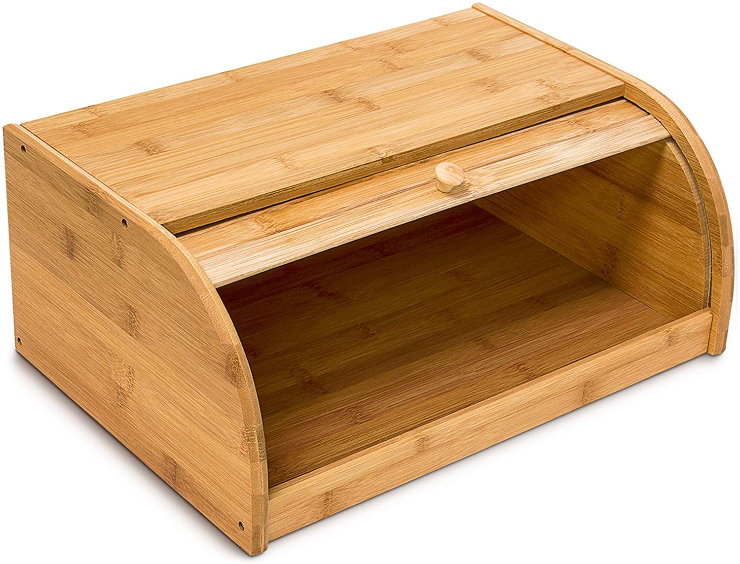 Relaxdays Δοχείο Αποθήκευσης Ψωμιού με Συρόμενο Καπάκι από Μπαμπού - Natural - 4052025166564