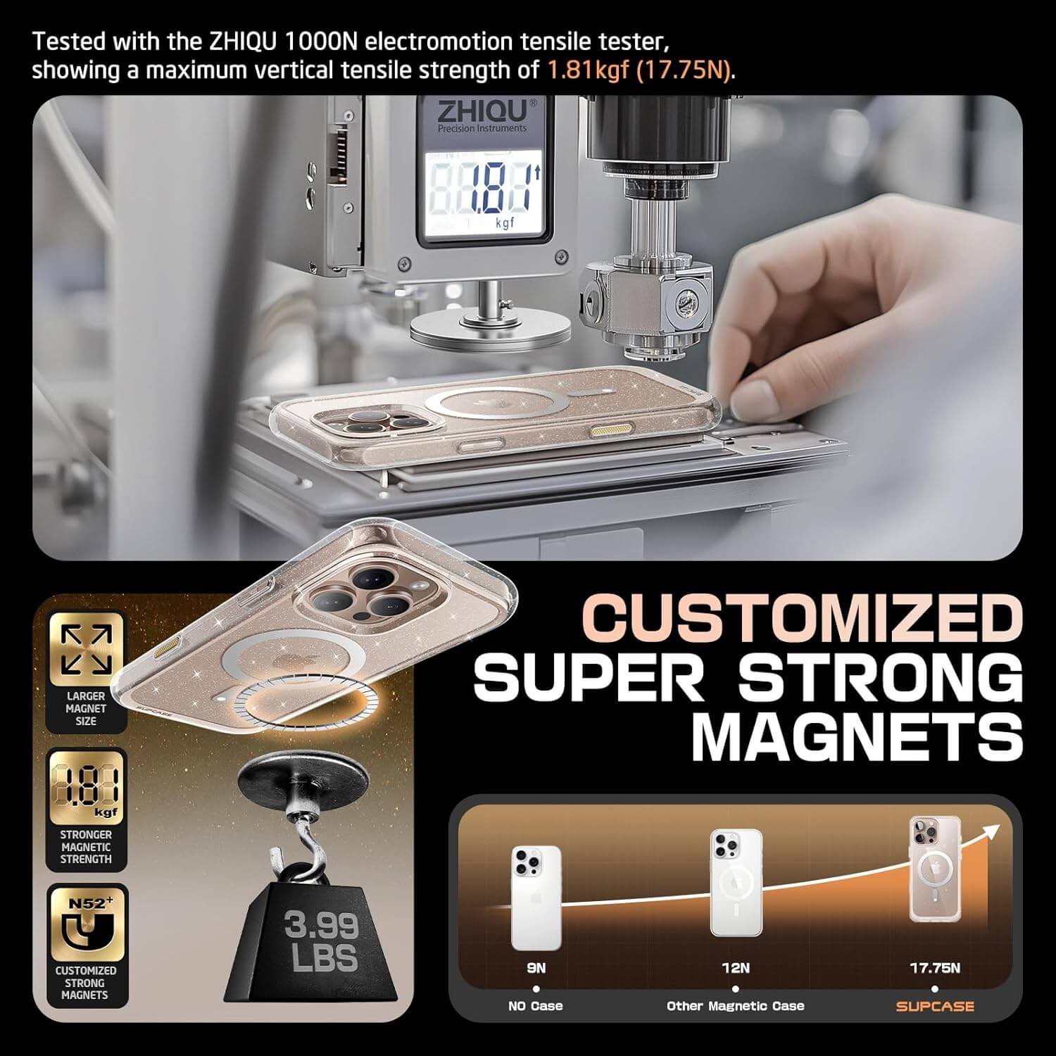 Supcase iPhone 16 - Unicorn Beetle Slim Clear MagSafe Σκληρή Θήκη - Glitter Pink