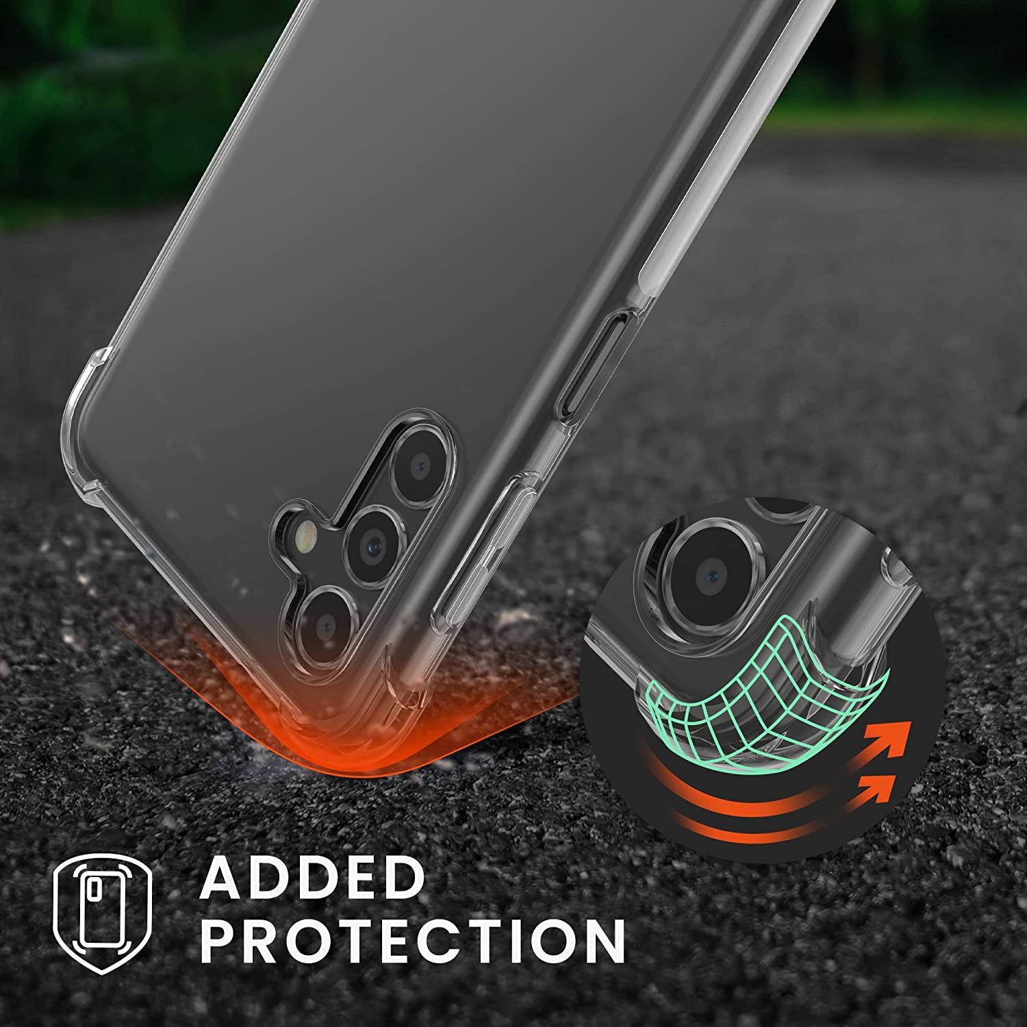 KW Samsung Galaxy A04s Θήκη Σιλικόνης TPU με Λουράκι - Διάφανη / Black - 59915.03