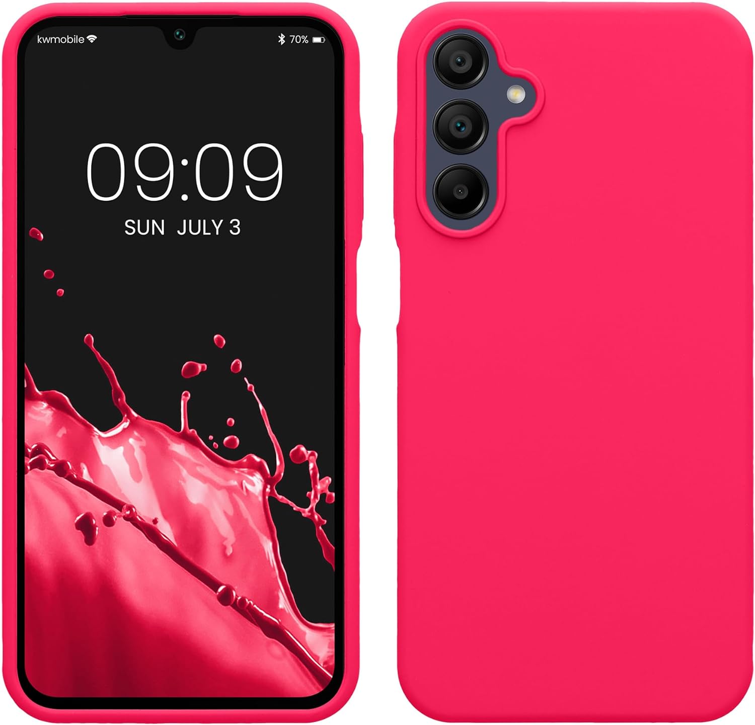 KW Samsung Galaxy A15 4G / A15 5G Θήκη Σιλικόνης Rubberized TPU - Neon Pink