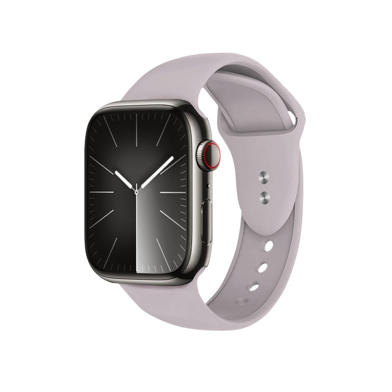 Crong Λουράκι Apple Watch 2/3/4/5/6/7/8/9/10/11 - SE (1/2/3) - 38/40/41/42mm Σιλικόνης - Liquid Strap - Grey Lavender