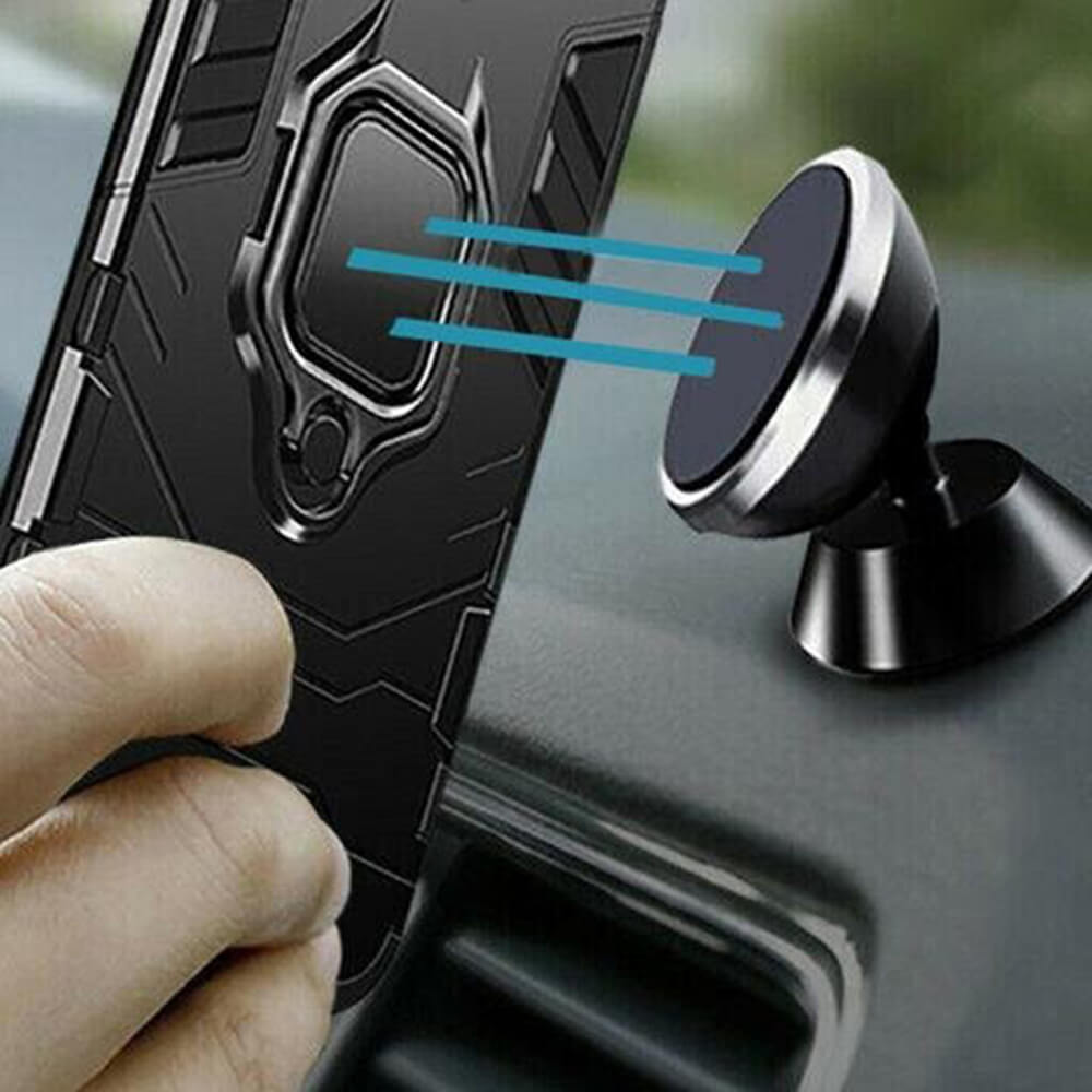 Techsuit Samsung Galaxy S25 Plus - Silicone Shield - Σκληρή Θήκη με Δαχτυλίδι Συγκράτησης - Black