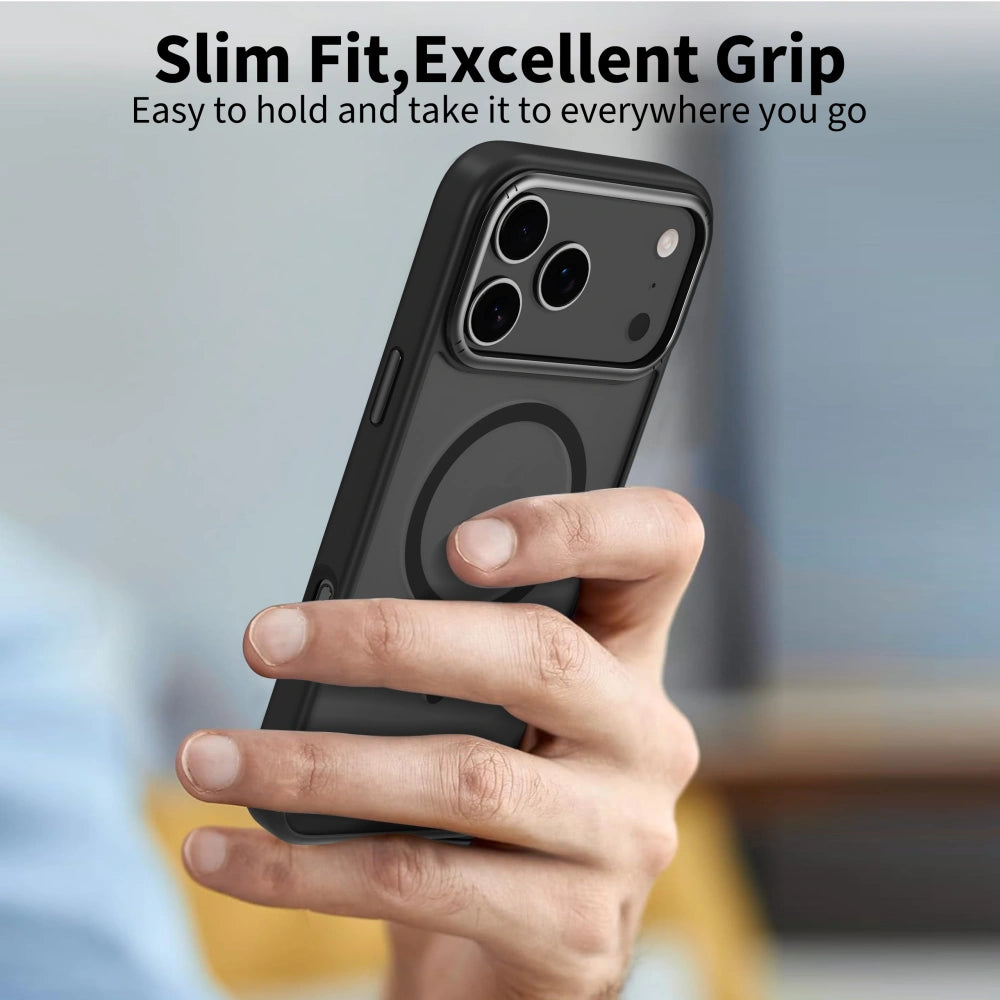 Tech-Protect iPhone 17 Pro Max - MagEdge - Σκληρή Θήκη με Πλαίσιο Σιλικόνης και MagSafe - Matte Black / Gunmetal