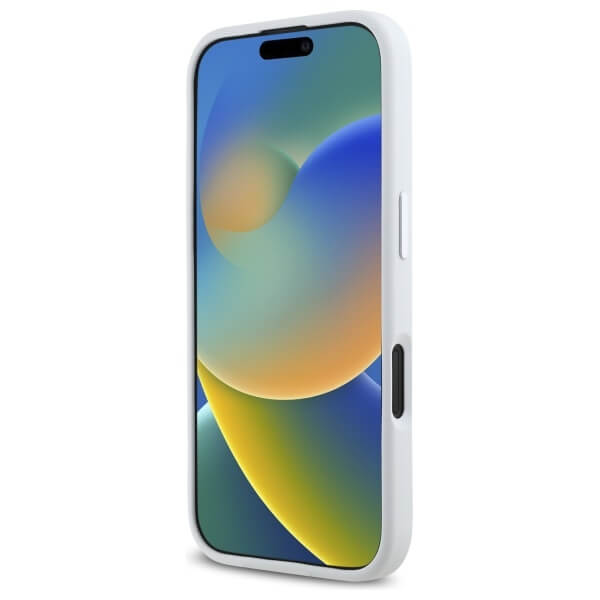 Karl Lagerfeld iPhone 16 - Silicone Shadow Metal Initial - MagSafe Θήκη Σιλικόνης - White - KLHMP16SSCMKMPCH