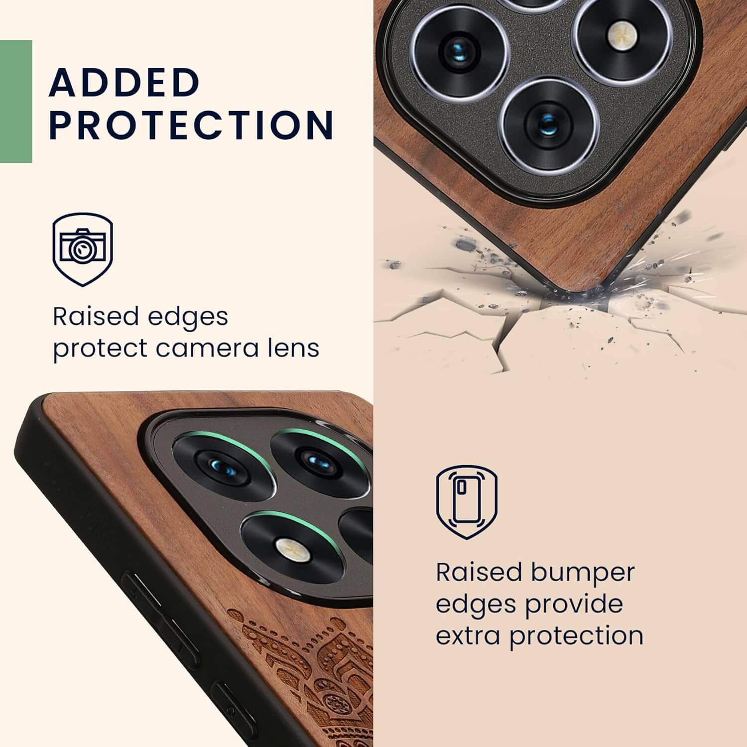 KW Xiaomi Redmi Note 14 Pro 5G / Poco X7 Θήκη από Φυσικό Ξύλο - Design Rising Sun - Dark Brown