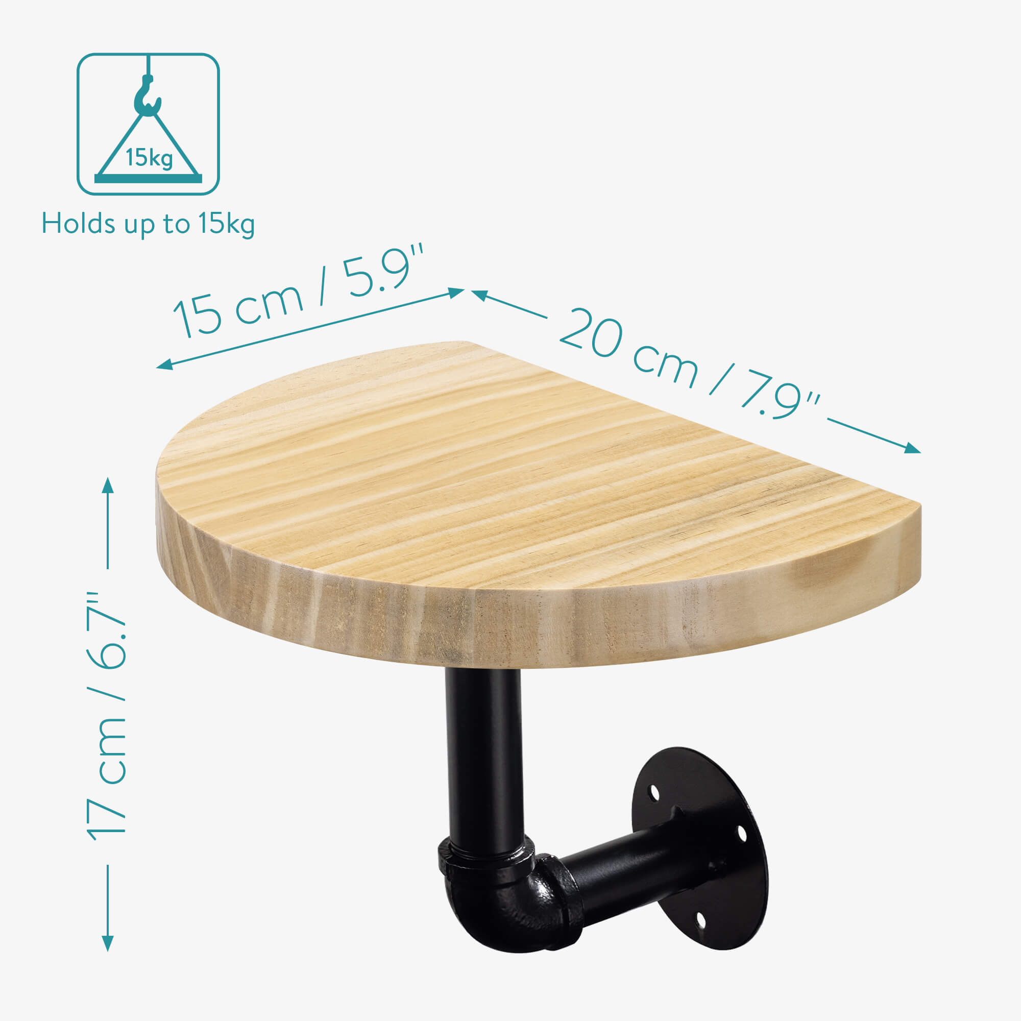 Navaris Σετ με 3 Ράφια με Βάση - 20 x 15 x 17 cm - Light Brown - 53785.24