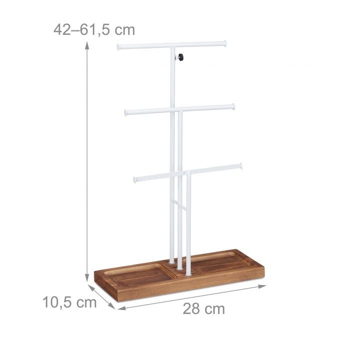 Relaxdays Σταντ Κοσμημάτων σε Σχήμα Τ - White / Brown - 4052025895396