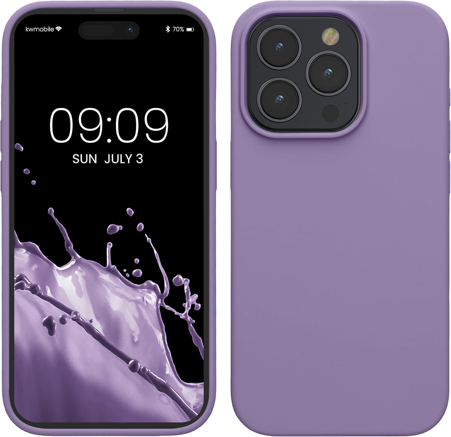KW iPhone 15 Pro Θήκη Σιλικόνης Rubberized TPU - Violet Purple