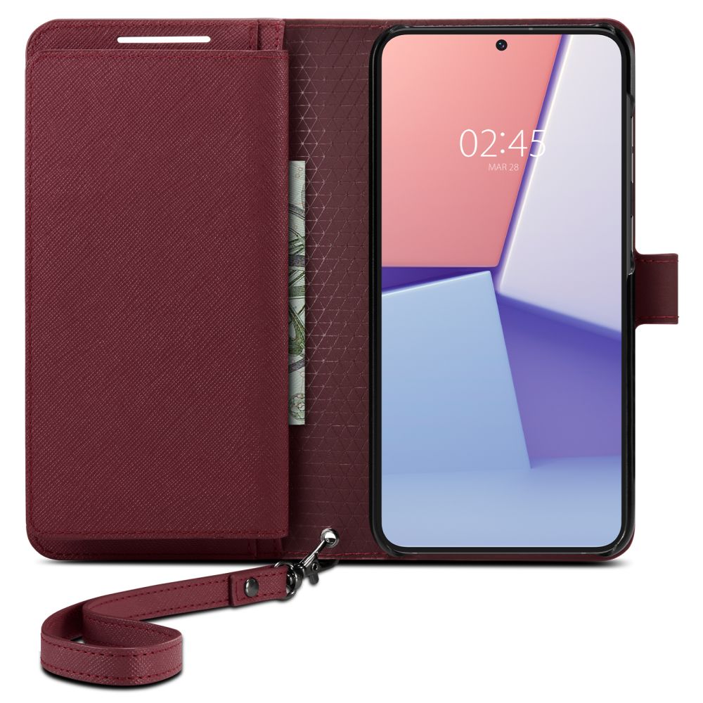 Spigen Samsung Galaxy S23+ Wallet S Plus Θήκη Πορτοφόλι από Δερματίνη - Burgundy
