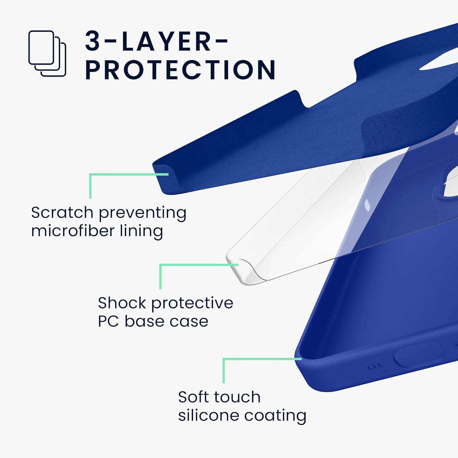 KW iPhone 16 Pro Max Θήκη Σιλικόνης Rubberized TPU - Baltic Blue