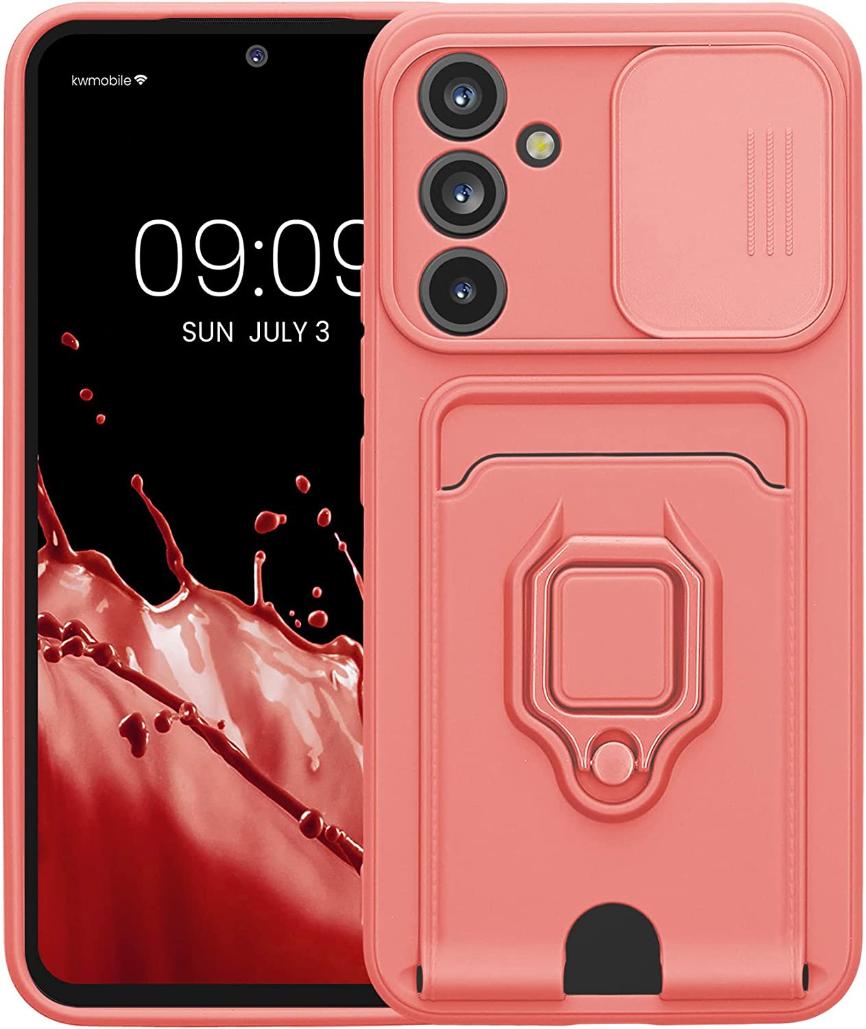 KW Samsung Galaxy A54 5G Θήκη Σιλικόνης με Κάλυμμα για την Κάμερα και Δαχτυλίδι Συγκράτησης - Winter Rose - 61339.193