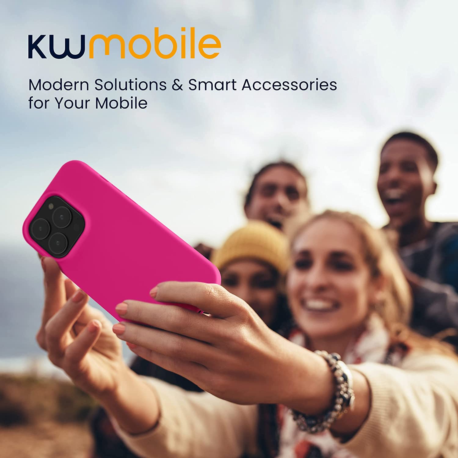 KW iPhone 14 Pro Λεπτή Θήκη Σιλικόνης TPU - Neon Pink - 59077.77