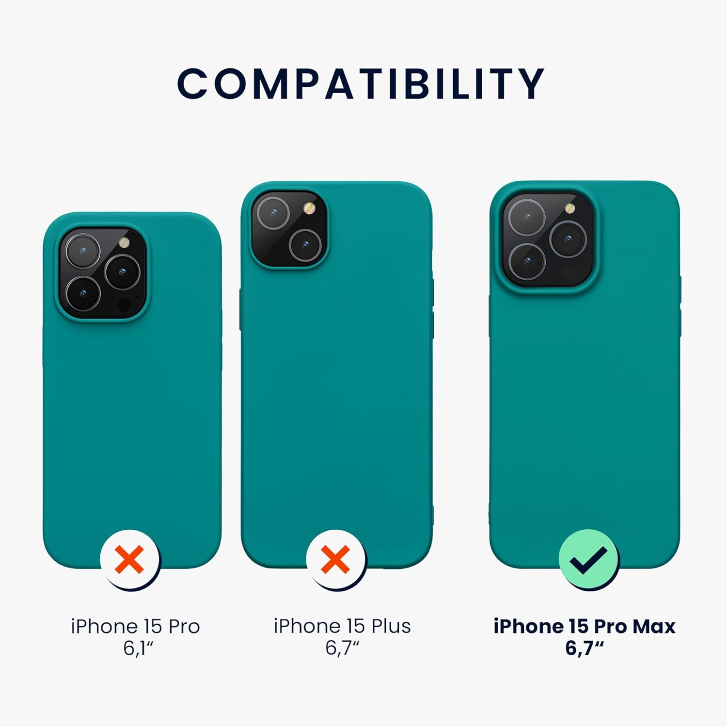 KW iPhone 15 Pro Max Λεπτή Θήκη Σιλικόνης TPU - Teal Matte - 61960.57