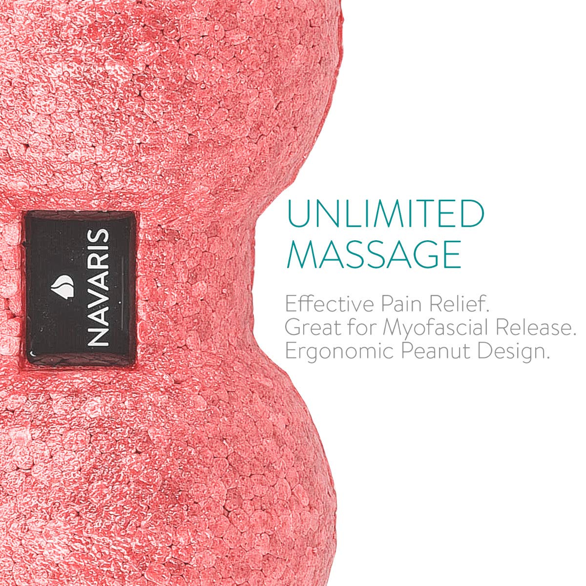 Navaris 2x Peanut Duo Massage Ball - Σετ με 2 Μπάλες Μασάζ - Black / Red - 44055.09