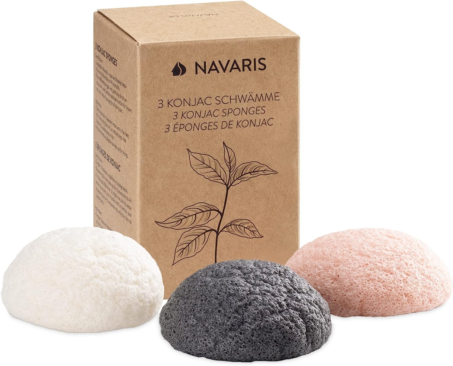 Navaris Σετ με 3 Σφουγγάρια Konjac Καθαρισμού Προσώπου και Σώματος - 49124.32.08