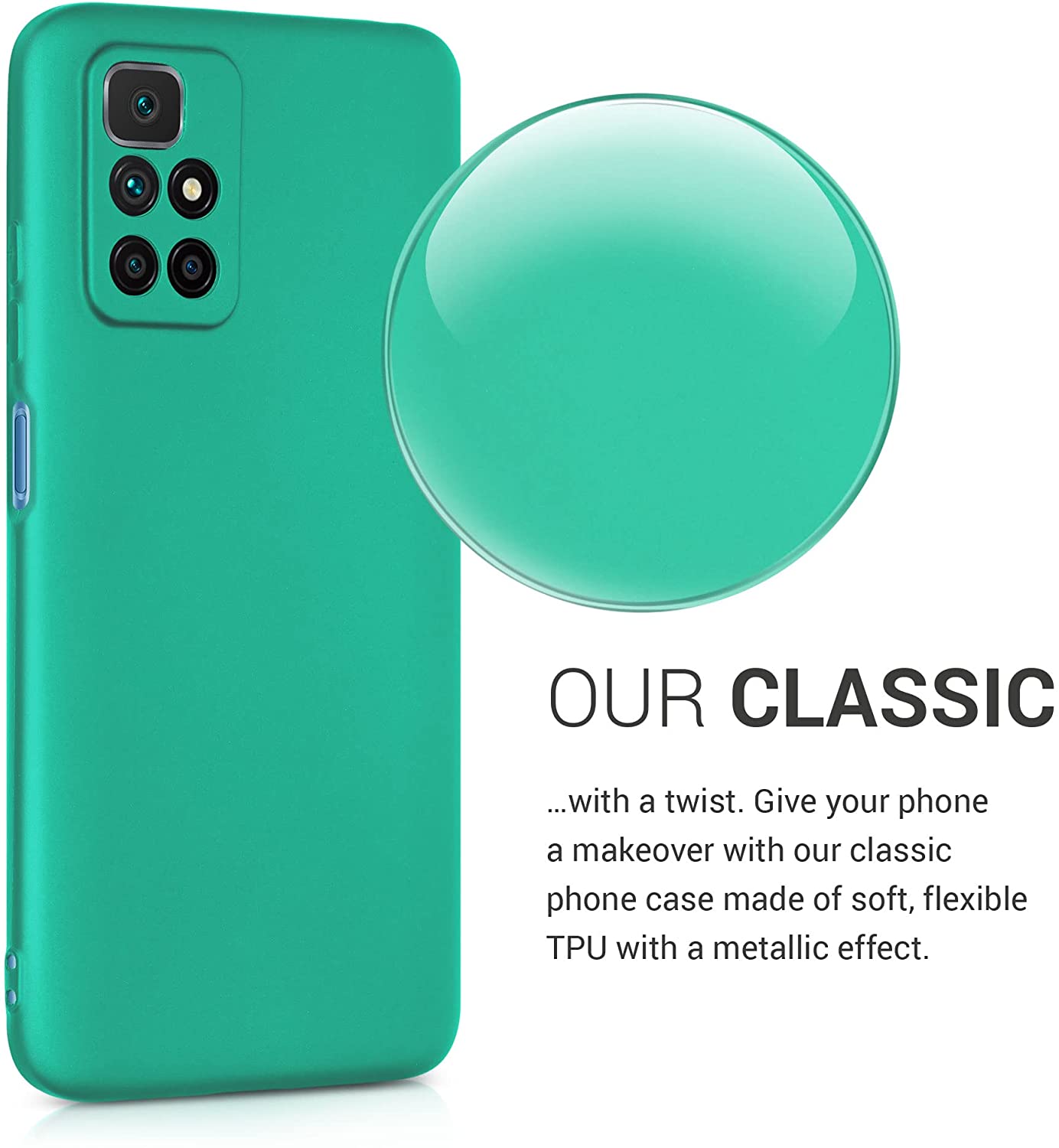KW Xiaomi Redmi 10 Θήκη Σιλικόνης TPU - Metallic Turquoise - 56149.128