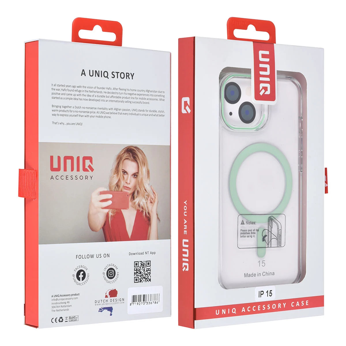 Tuniq iPhone 15 - MagSafe Σκληρή Θήκη με Πλαίσιο Σιλικόνης - Διάφανη / Πράσινη