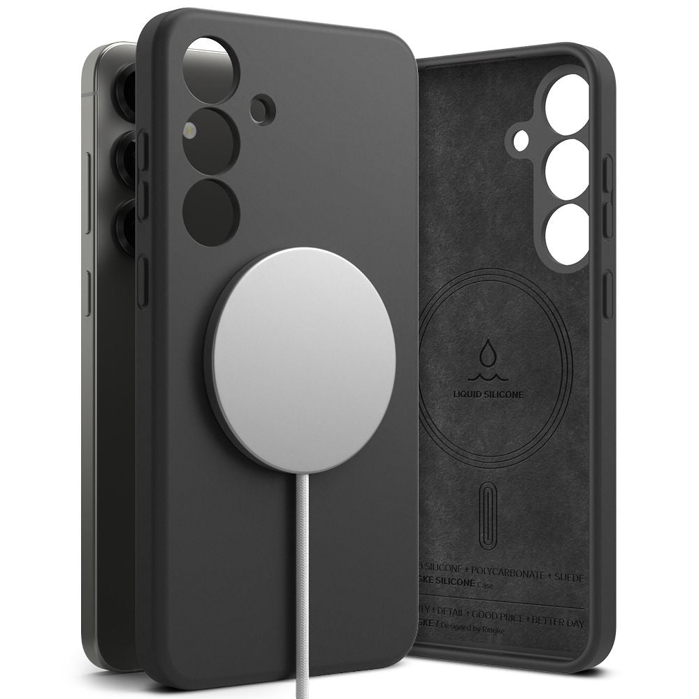 Ringke Samsung Galaxy S25 Plus Silicone Magnetic MagSafe Case Θήκη Σιλικόνης με MagSafe - Black