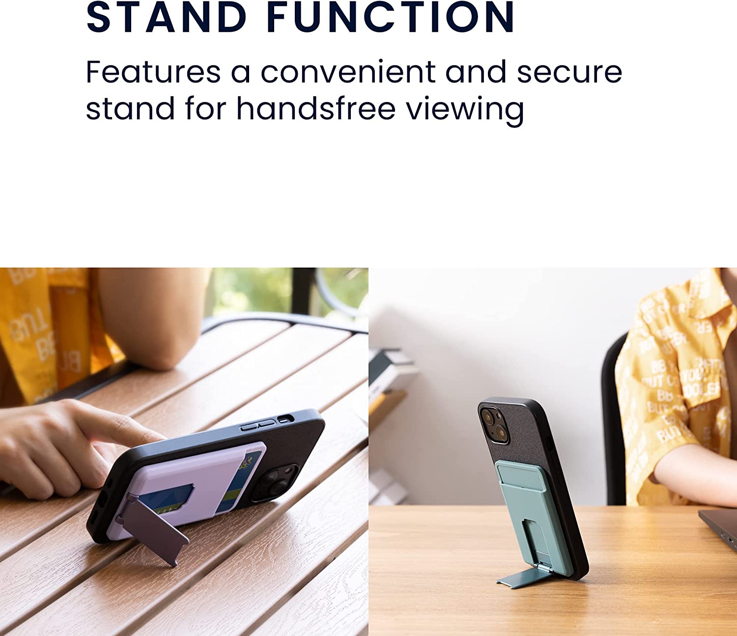 KW iPhone Μαγνητική Θήκη από Σιλικόνη για Πιστωτικές Κάρτες με Stand - Light Lavender - 58791.139