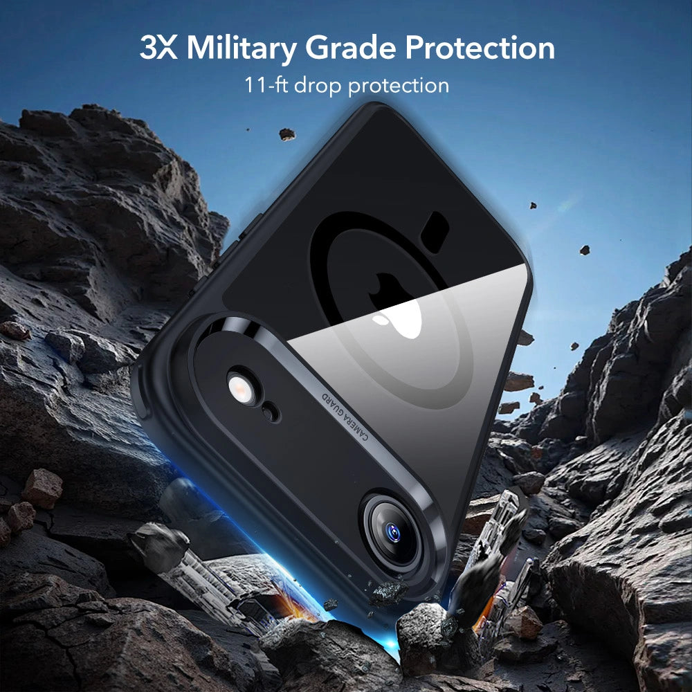 ESR iPhone Air - Σετ με Classic Hybrid MagSafe Σκληρή Θήκη με Πλαίσιο Σιλικόνης και Αντιχαρακτικό Γυαλί Οθόνης - Διάφανη / Black