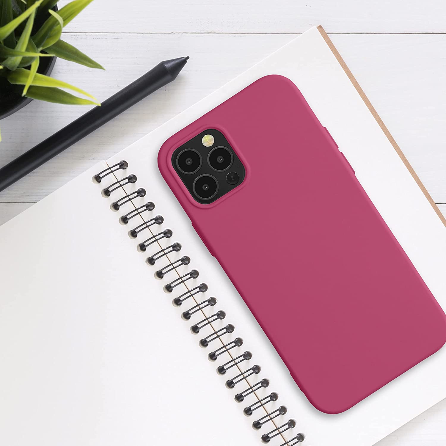 KW iPhone 12 / iPhone 12 Pro Θήκη Σιλικόνης Rubberized TPU - Raspberry Sorbet - 53844.213