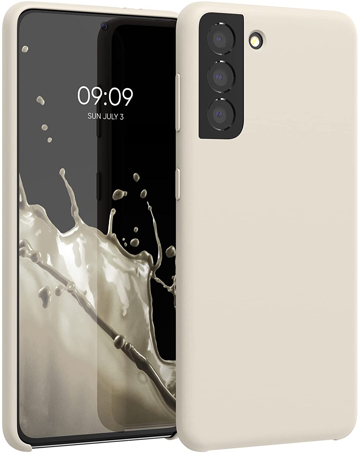 KW Samsung Galaxy S21 Θήκη Σιλικόνης Rubber TPU - Creme Matte - 54056.125