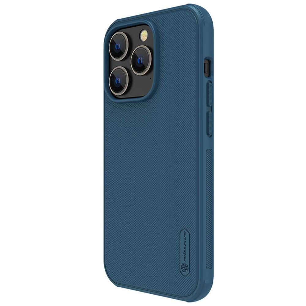 Nillkin iPhone 14 Pro Max Super Frosted Shield Pro Σκληρή Θήκη με Πλαίσιο Σιλικόνης - Blue