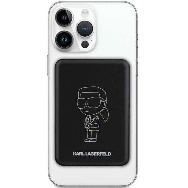 Karl Lagerfeld PowerBank - MagSafe NFT Outline Ikonik - 5000 mAh - Black - KLPBM5KIOTTGK