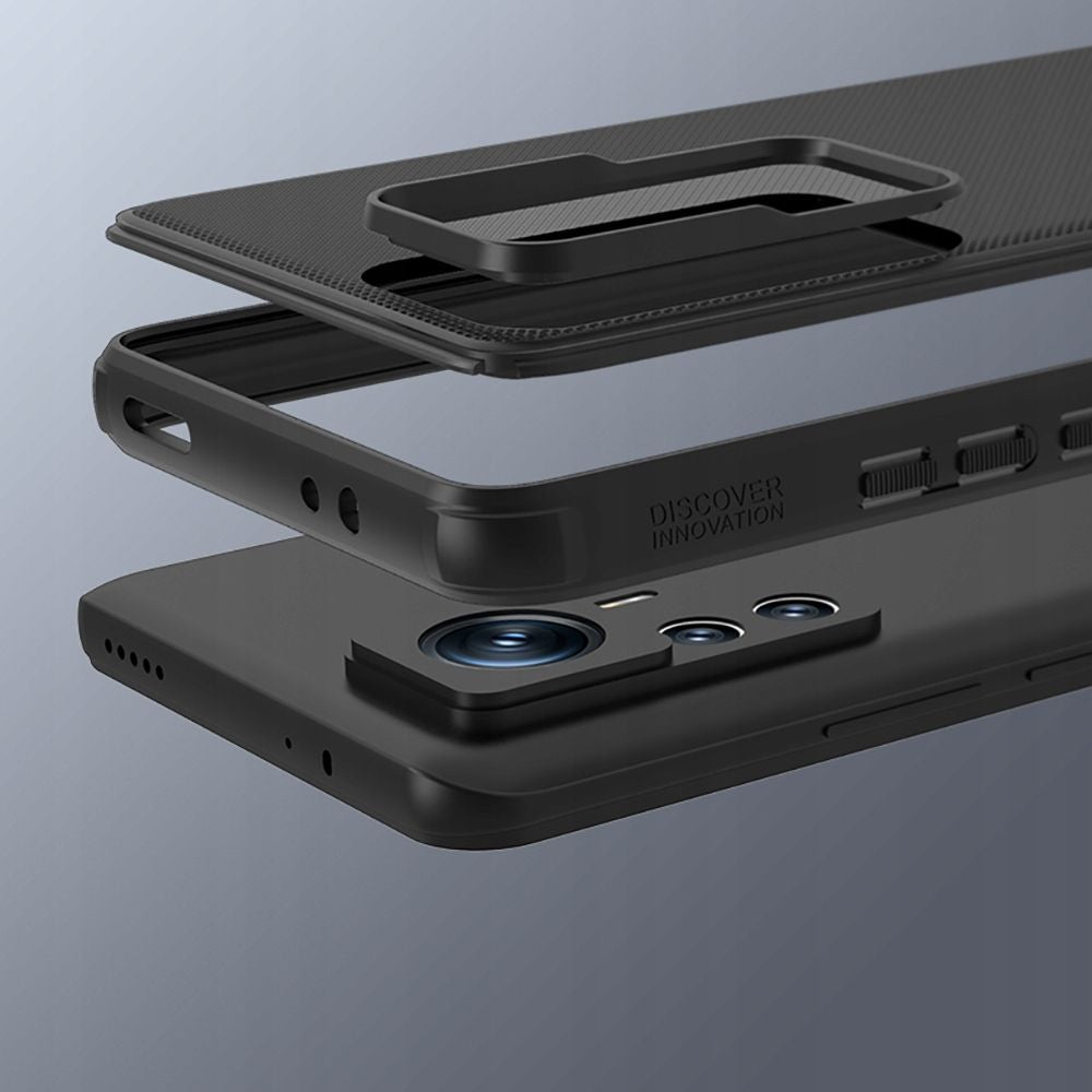 Nillkin Xiaomi 12T Pro Super Frosted Shield Pro Σκληρή Θήκη με Πλαίσιο Σιλικόνης - Black
