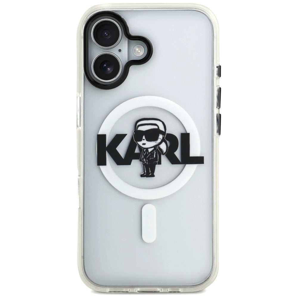 Karl Lagerfeld iPhone 17 - IML Karl Sketch Logo MagSafe - Σκληρή Θήκη με Πλαίσιο Σιλικόνης - Clear - KLHMP17SHGKIGKBT