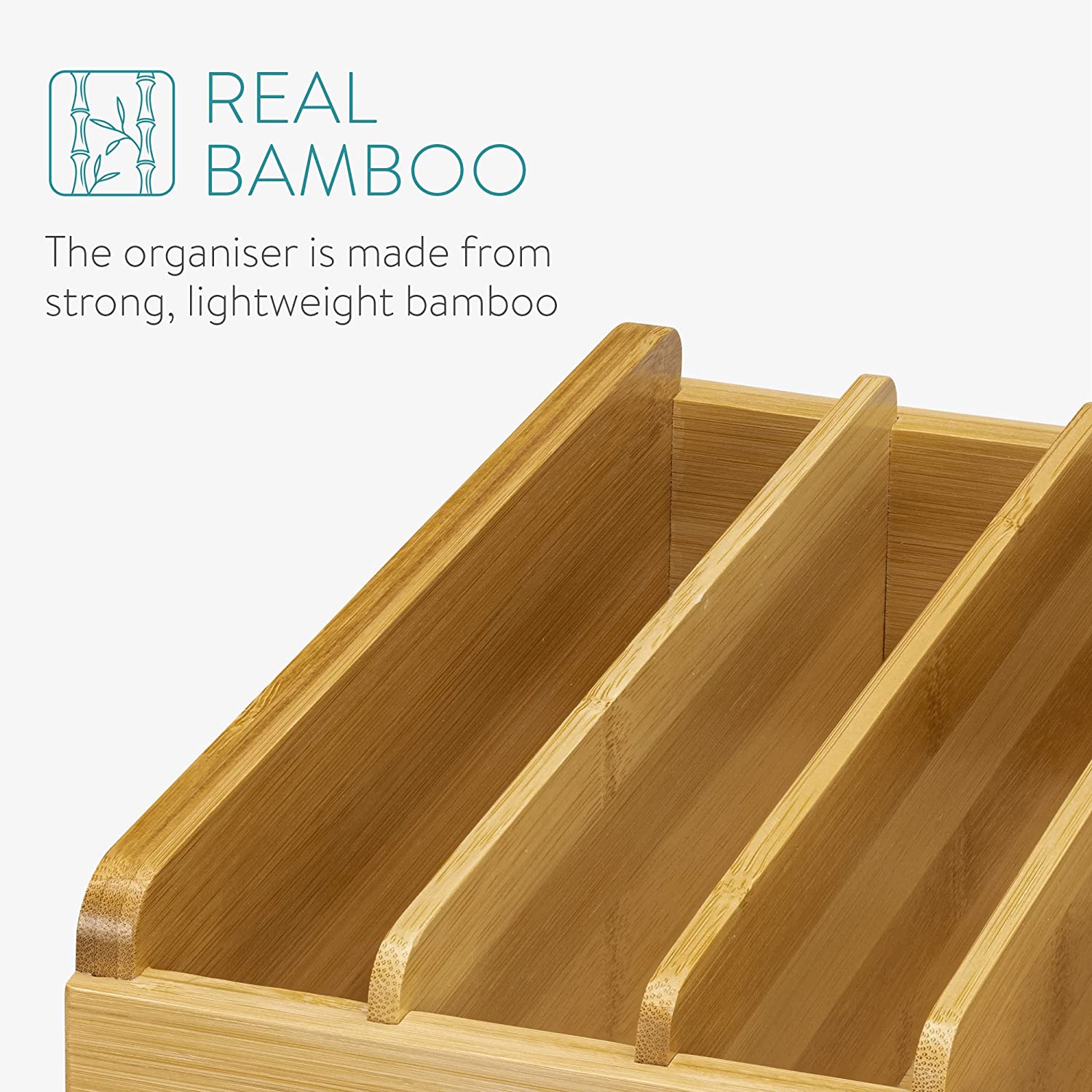 Navaris Ξύλινη Βάση Οργάνωσης από Bamboo για την Κουζίνα - Light Brown - 55220.01