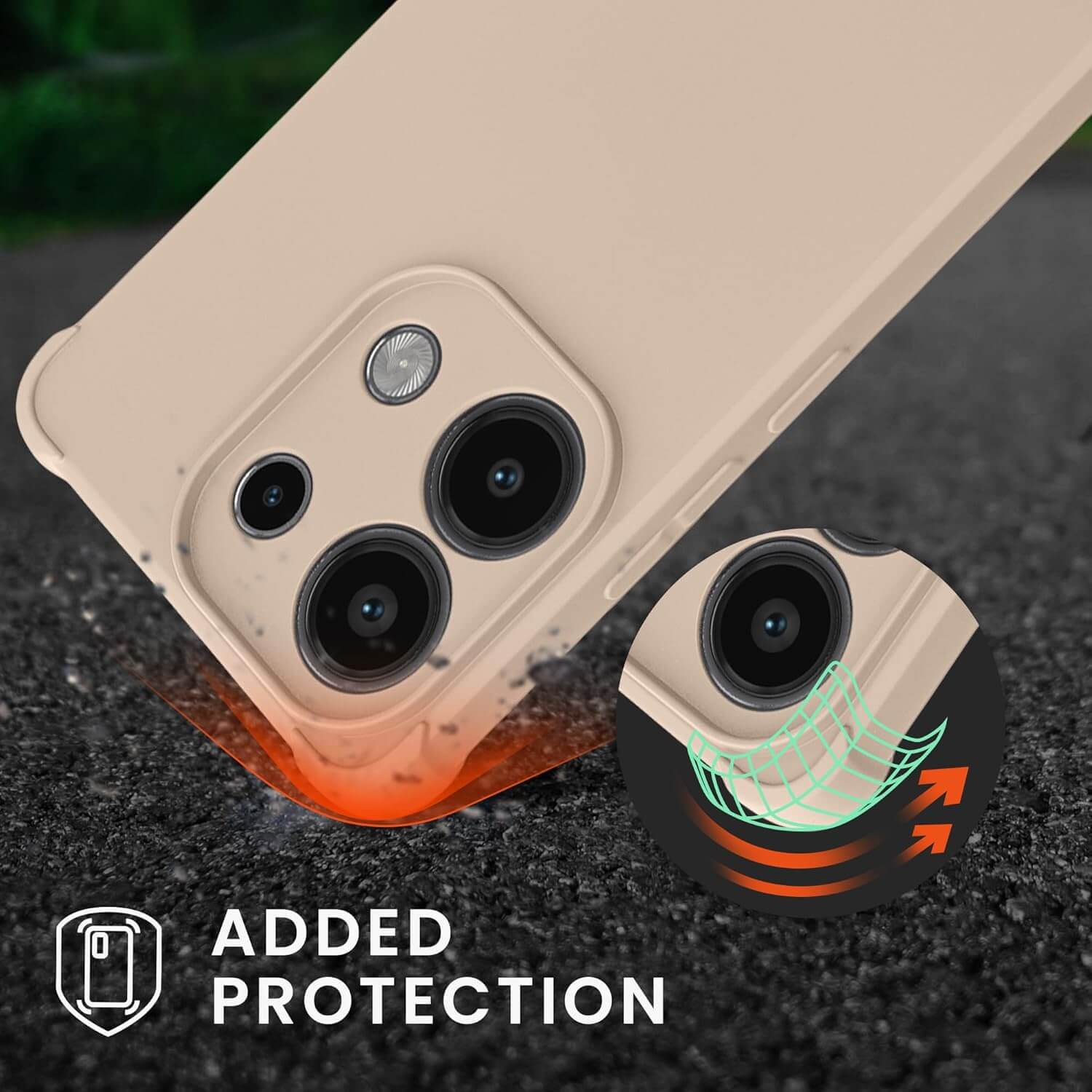 KW Xiaomi Redmi Note 13 4G Θήκη Σιλικόνης TPU με Λουράκι - Cream