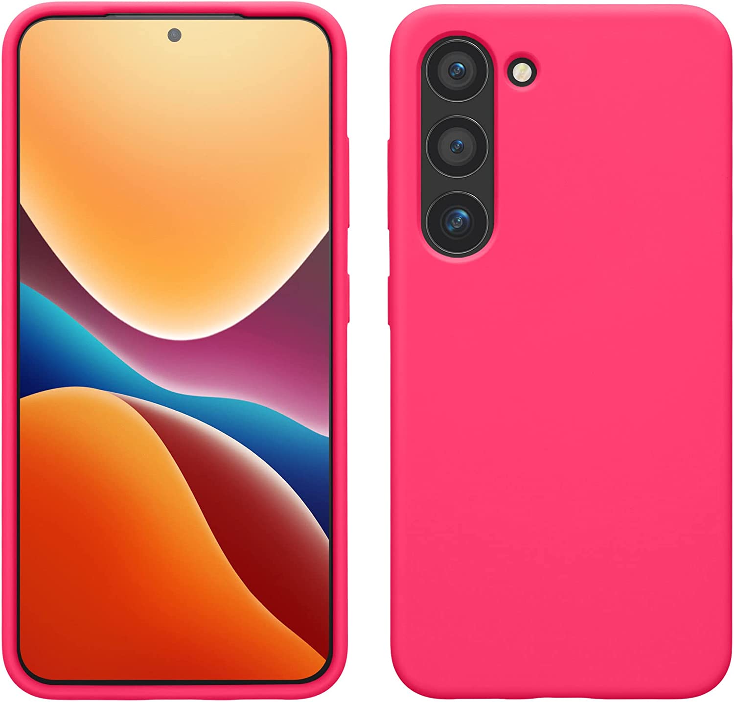 KW Samsung Galaxy S23 Θήκη Σιλικόνης Rubberized TPU - Neon Pink - 60273.77