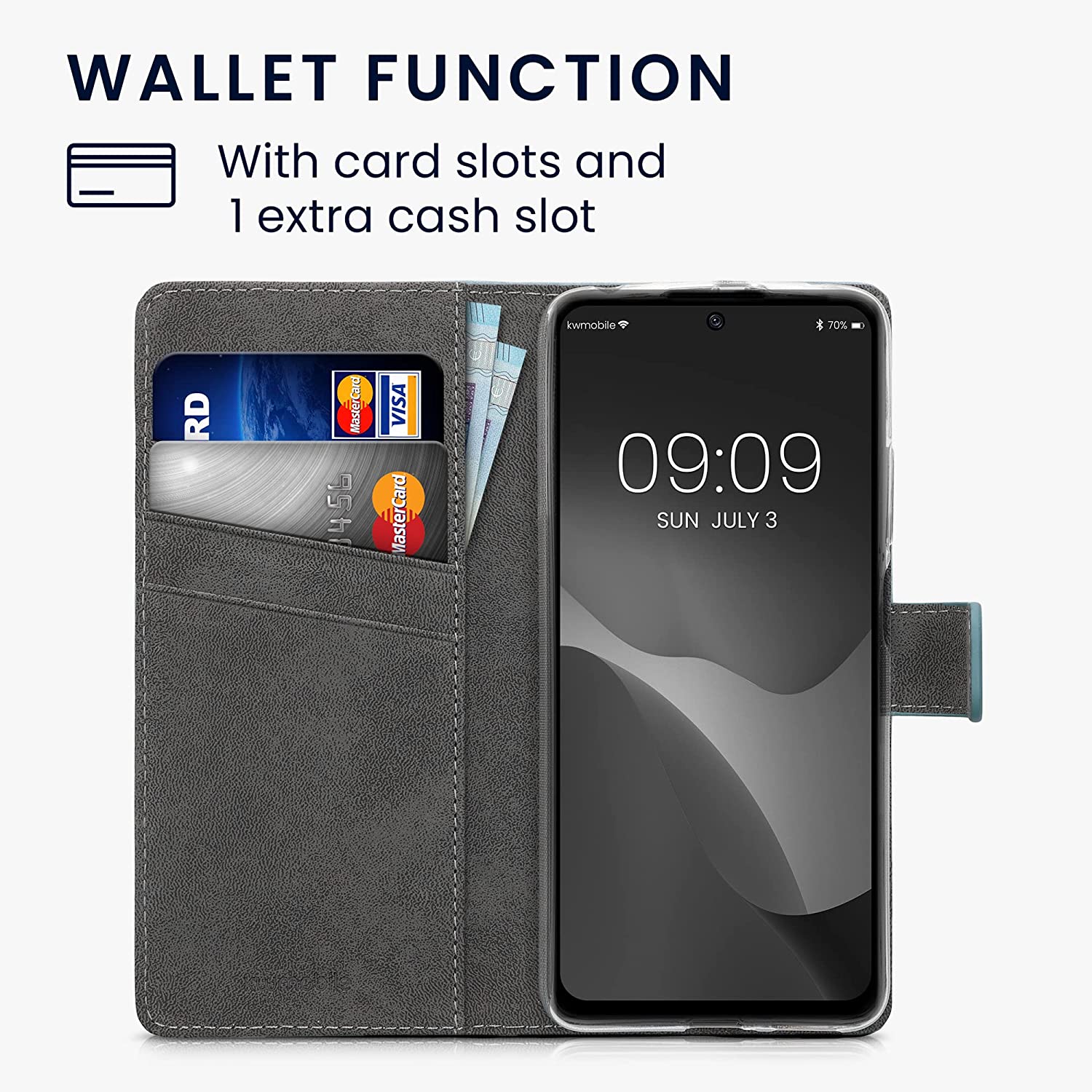 KW Xiaomi Poco X4 Pro 5G Θήκη Πορτοφόλι Stand - Design Cosmic Nature - Blue / Grey / Black - 57986.01